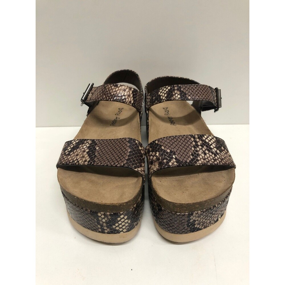 Dirty Laundry Women's Size 6.5 Platform Sandal Wedge brown Snake pattern